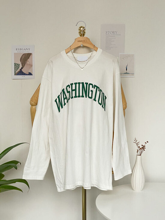 워싱턴 촉촉 얇은 맨투맨 티셔츠 5color