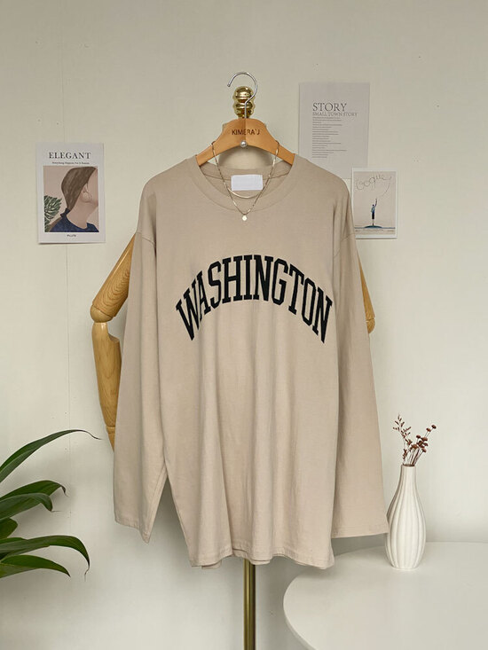 워싱턴 촉촉 얇은 맨투맨 티셔츠 5color