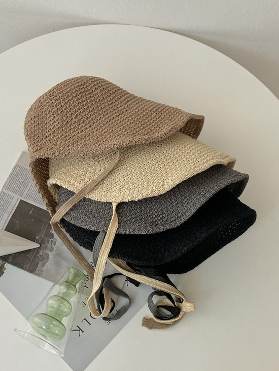 심플무지 턱끈 보넷 벙거지 모자 4color