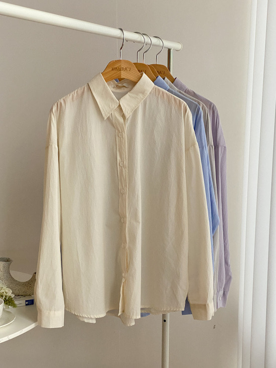 네추럴 썸머 코튼 시스루 루즈핏 남방 셔츠 4color