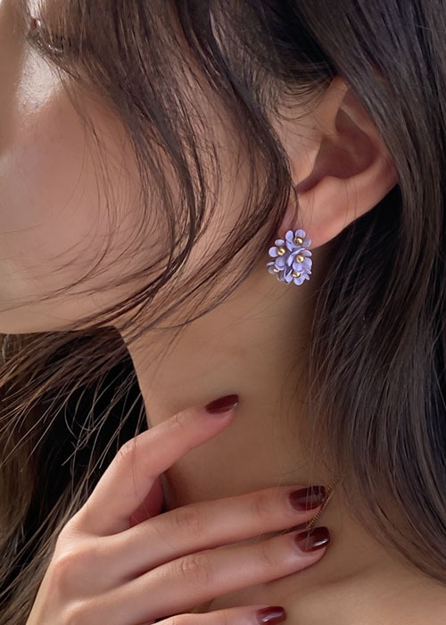 비비드 꽃다발 링타입 귀걸이 6color