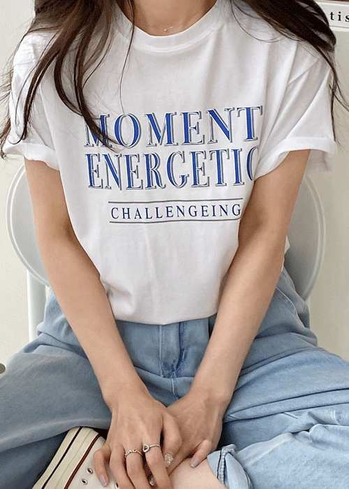 에너지 모달 레터링 스판 반팔 티셔츠 3color