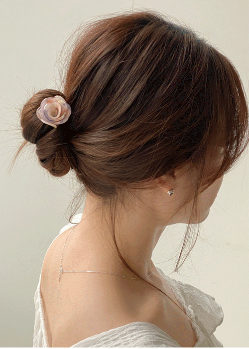 장미한송이 프랑스 마블셀룰 올림머리 비녀 헤어핀 10color