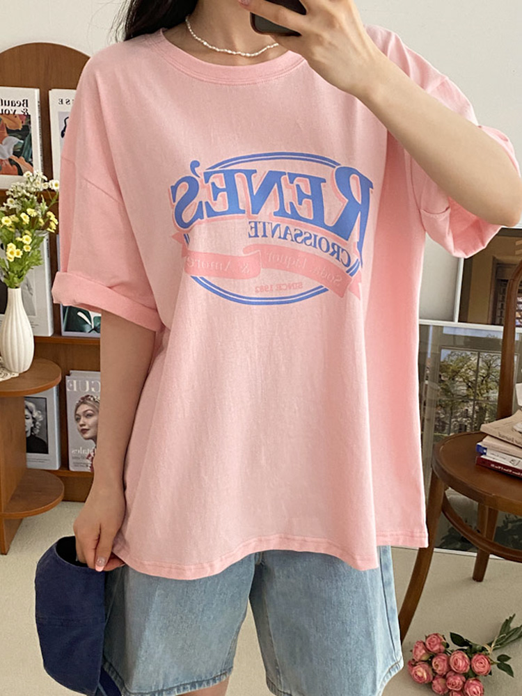 소다영문 루즈핏 반팔 티셔츠 3color